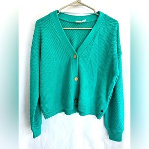 Roxy Teal/Aqua Knit Cardigan Sweater